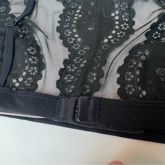 Victoria’s Secret Body by Victoria High Neck Lace Mesh Bralette Black Medium - Picture 7 of 10